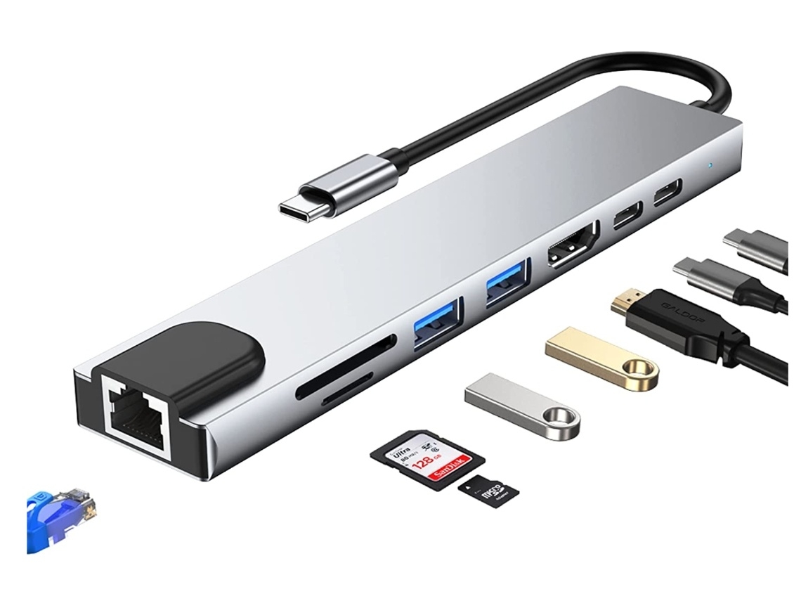 Lurelia Hub Usb-c 8 Em 1, Hdmi, Rj45