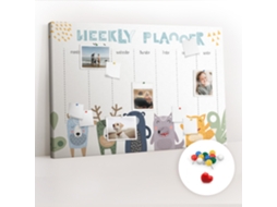 Painel De Cortiça Para Parede Planeador Semanal Infantil Para A Sala De Estar Espelharte (120x80 Cm)