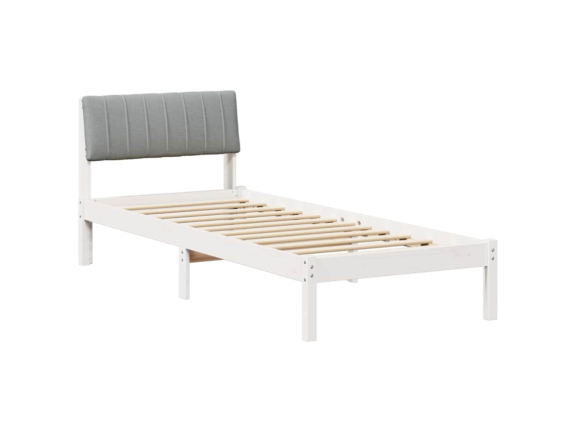 Estrutura da Cama Branco e Cinza Claro 75 X 190 Cm MAISON EXCLUSIVE