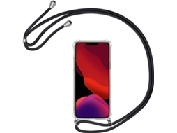 Capa iPhone 11 Pro Max HONGWE. Com corda Transparente, Preto