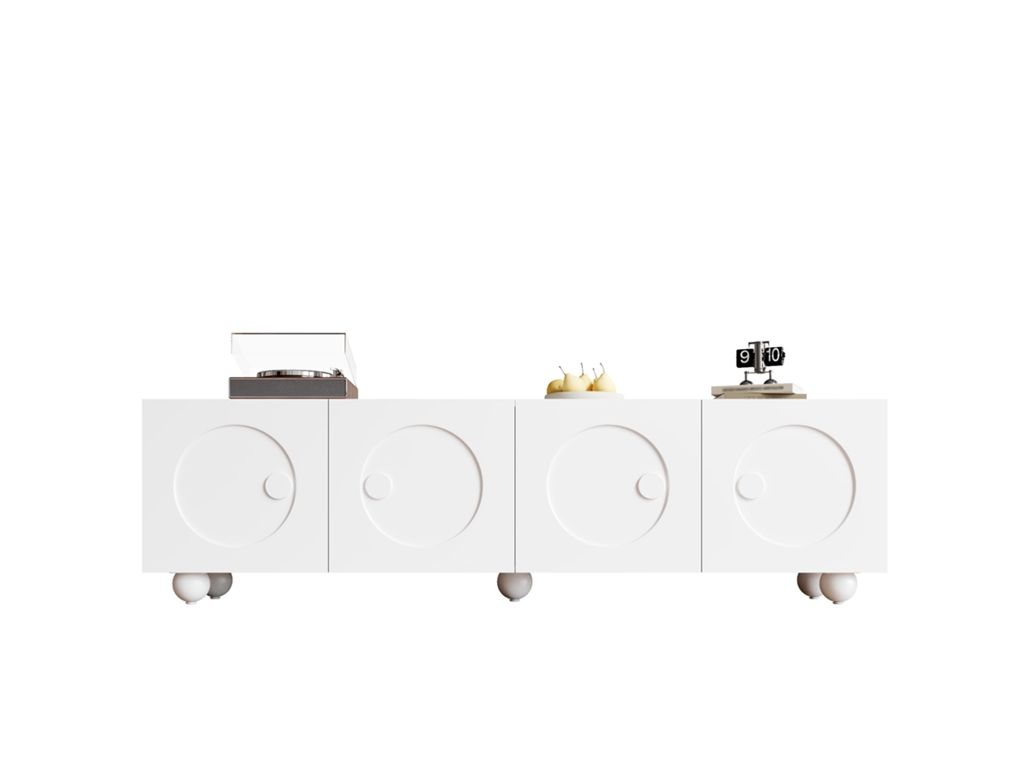 Gabinete Branco Moderno De Tv, Suporte De Tv, Painel De Tv, Suporte Inferior Da Tv. Design Único. 180,5 X 38 X 50 Cm (l X L X H)-zz