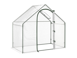 Fogão de alumínio, espaço para entrada, claraboia, porta de enrolar, estrutura metálica em aço inoxidável, 180 x 100 x 168 cm, transparente - Cada