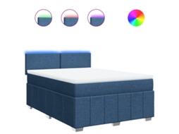 Box Spring Bed, Box Spring Beds Vidaxl Azul Tecido (140 X 200 Cm)