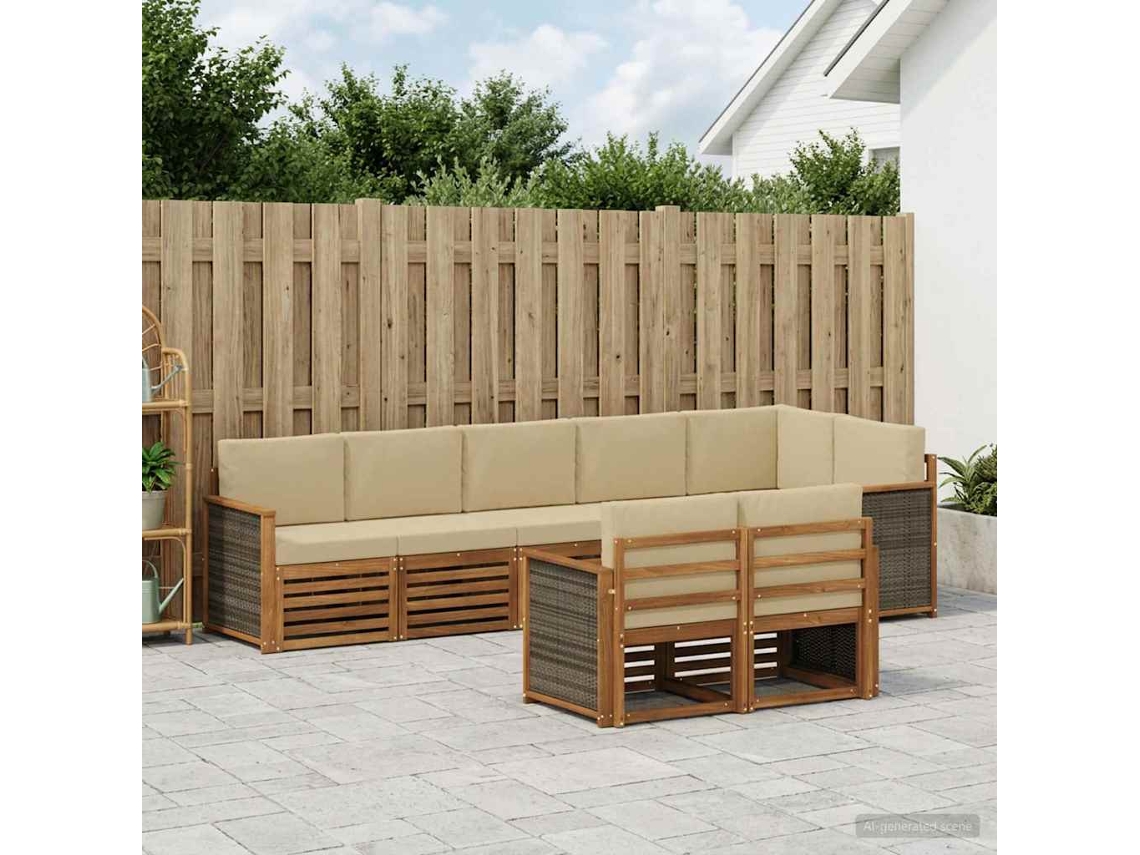 Vidaxl Conjunto De Sofás Para Exterior 7 Unid.