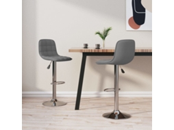 Vidaxl Bancos De Bar 2 Pcs Tecido Cinzento-claro