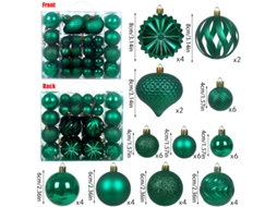 Bolas De Natal Novas, 48 Peças, 4/6/8 Cm, Em Caixa, Decorações Para Árvore De Natal, Enfeites Natalinos Yunzii (verde Pavão)