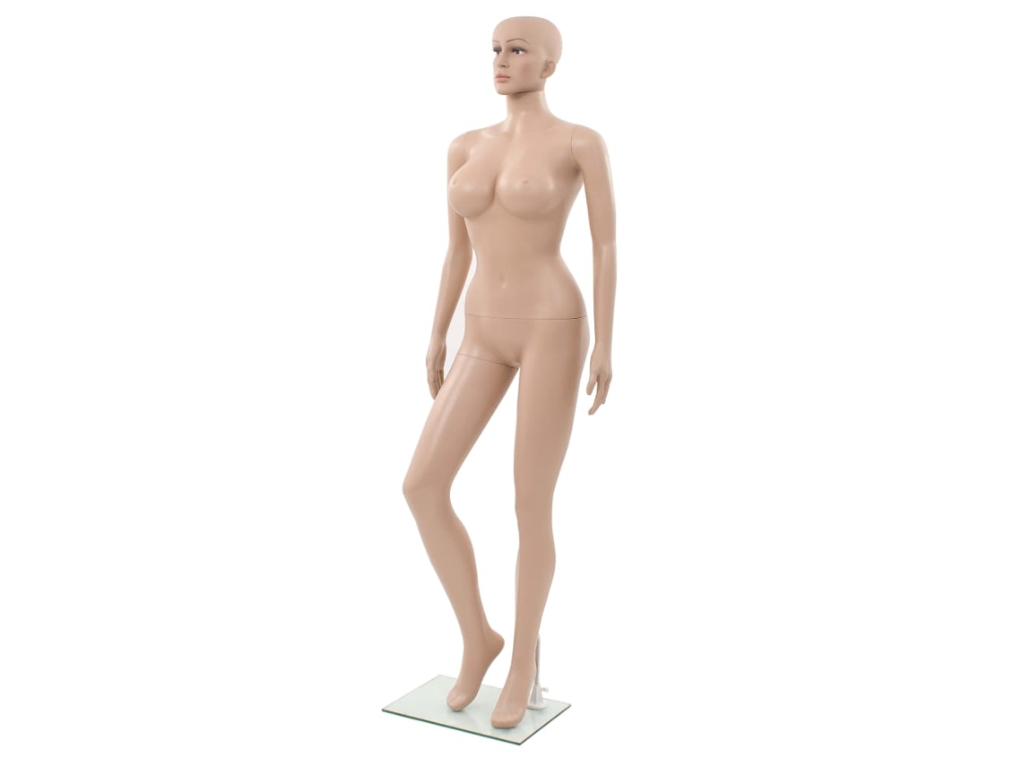 Vidaxl Manequim Feminino Sexy Base De Vidro 180 Cm Bege