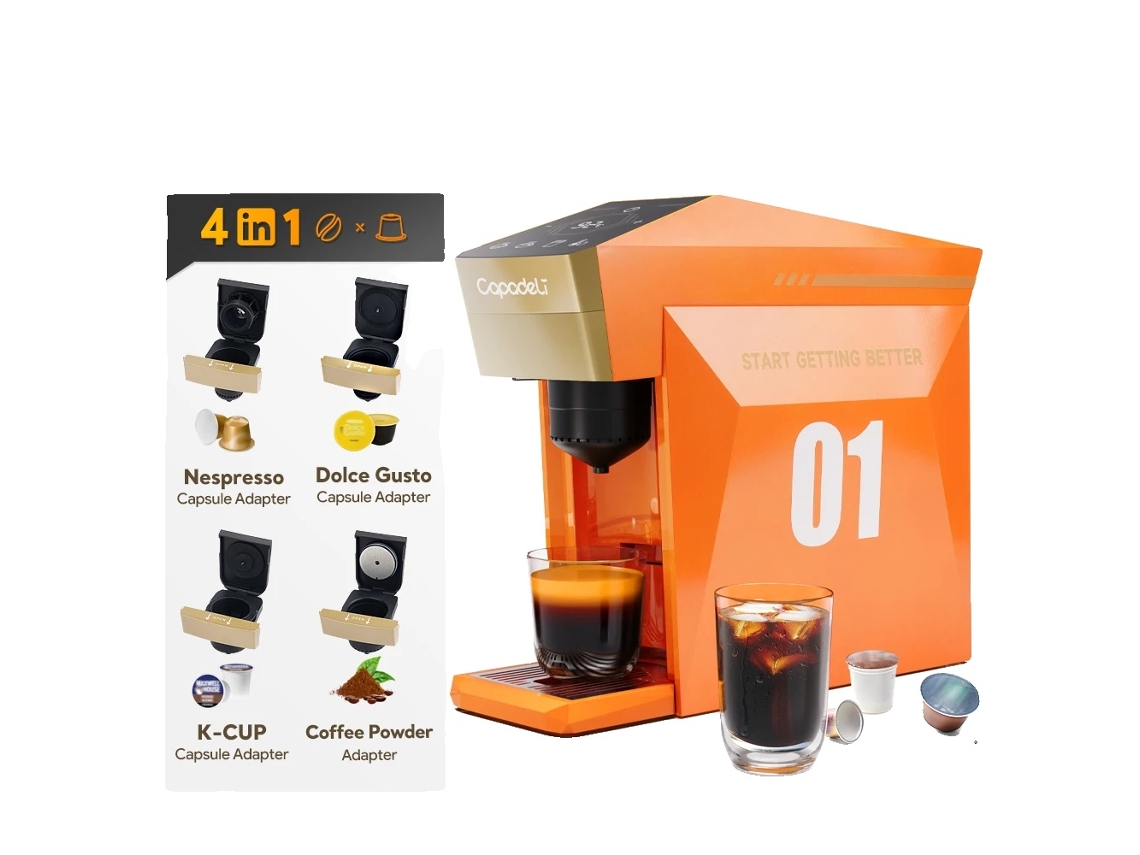 Máquina De Café, Funcionalidade 4 Em 1, Preparo Rápido, Laranja, Ue
