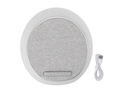 Lâmpada de escritório com carregador sem fio, alto-falante Bluetooth, regulável, suporte para telefone, cinza claro 2026 Store