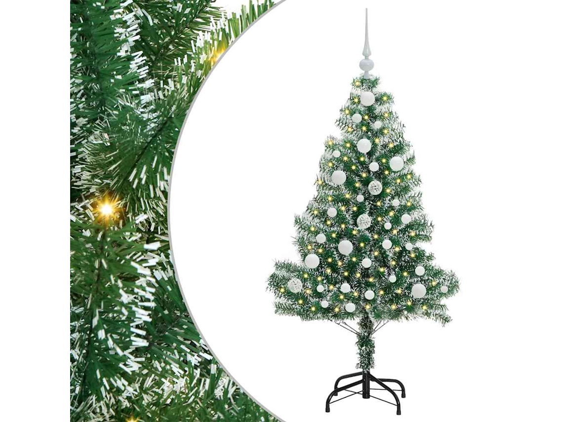 Árvore De Natal Artificial Com Neve Flocada Vidaxl Verde Polietileno (120 Cm)