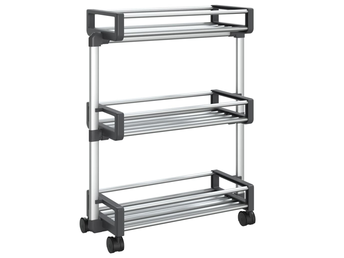 Storage Trolley, Storage Trolleys Vidaxl Prateado Alumínio