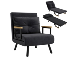Poltrona CHEZMOI 4 em 1, conversível em cama, chaise longue, pufe, com encosto ajustável, cor creme