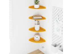 Vidaxl Prateleira Flutuante De Canto 4 Unid. Amarelo Mostarda
