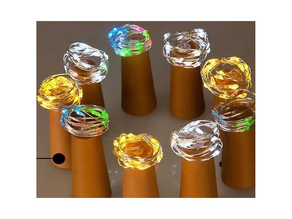 Luzes De Botão De Cortiça Com 20 Leds Para Decoração Romântica Em Garrafas - 20 Pacotes Verde