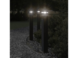 Vidaxl Candeeiro De Chão Para Exterior Com Sensor 80 Cm Alumínio Preto