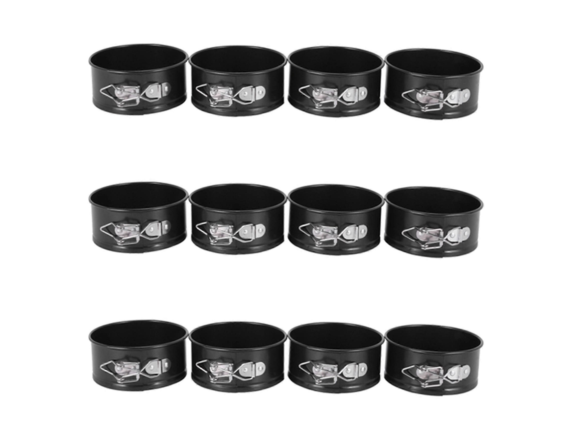 Conjunto De 12 Formas Mini De Fundo Removível, 4 Polegadas, Antiaderentes, Para Cheesecakes E Pizzas