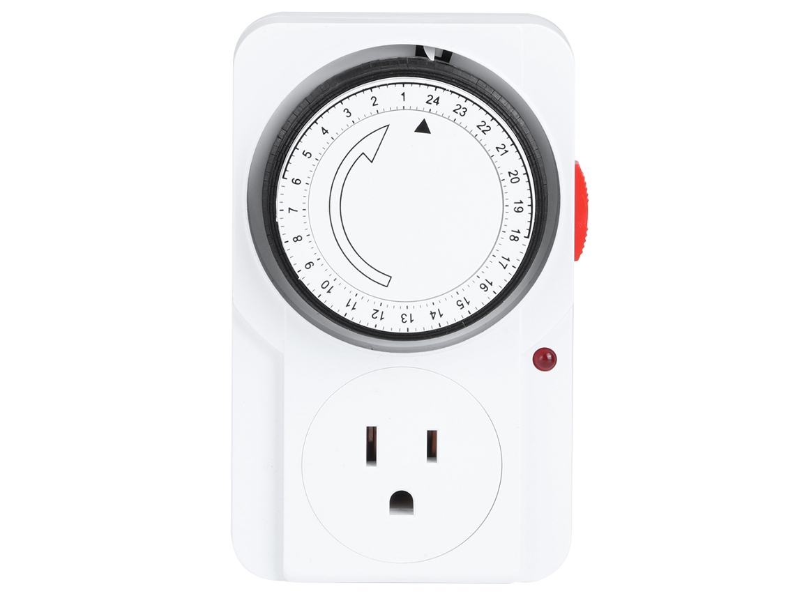 Tomada Temporizadora Mecânica Laxiscreed Para Aquário 125v Padrão Eua Com Temporização Cíclica
