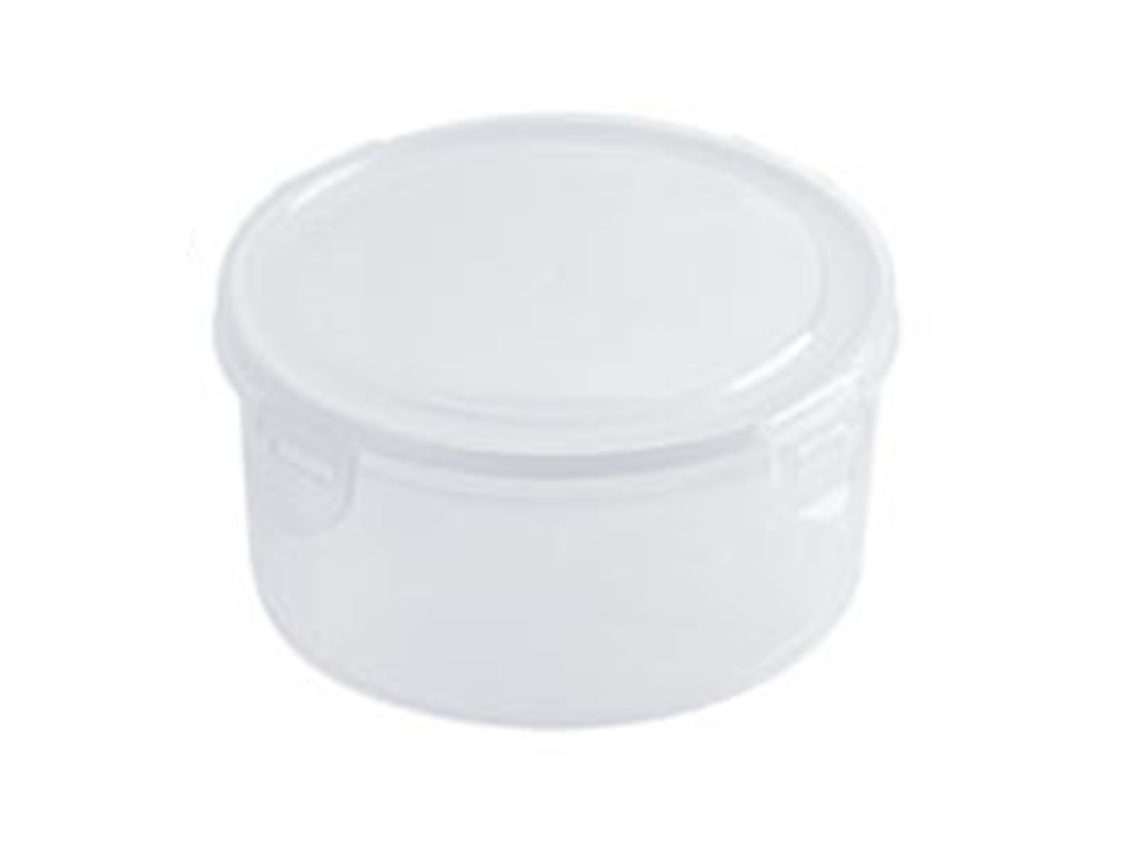 2pcs caixa de armazenamento geladeira redonda transparente com tampa hermética para alimentos com marca