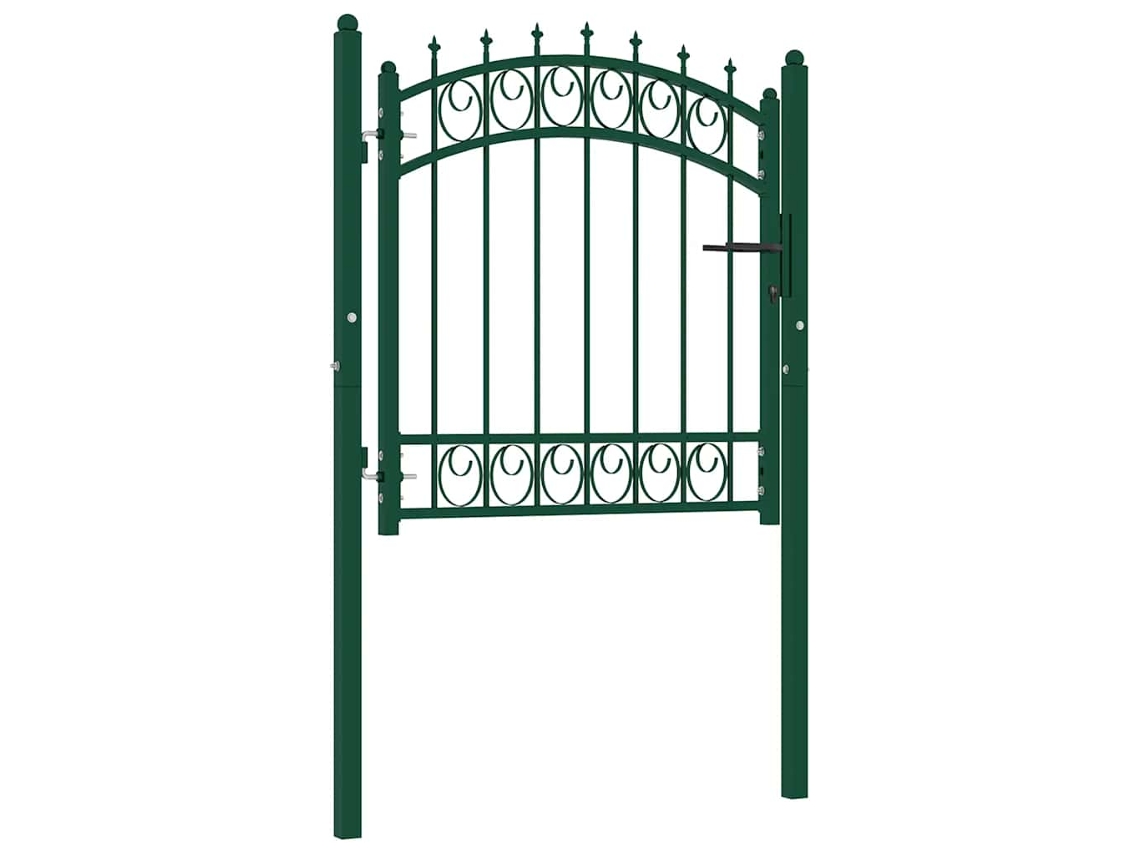 Vidaxl Portão De Cerca Emmen Com Pontas De Aço 103x97 Cm Verde