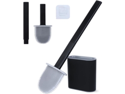 Escova Sanitária de Silicone, com Cabeça Flexível e Botões de Borracha, para Parede Sem Furos, Ideal para Banheiros e Camping AQUAFORGE