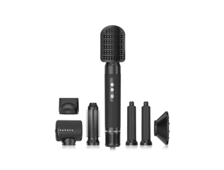 Secador De Cabelo Profissional De Alta Velocidade Onlike Hot Air Styler 7 Em 1, 110000 Rpm, Escova Secadora, Difusor, Alisador, Modelador - Preto