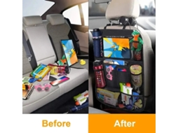 Bolsa de armazenamento multifuncional para cadeira de carro, organizador para cadeira de carro, bolsa de armazenamento com vários compartimentos e suporte para tablet, proteção.