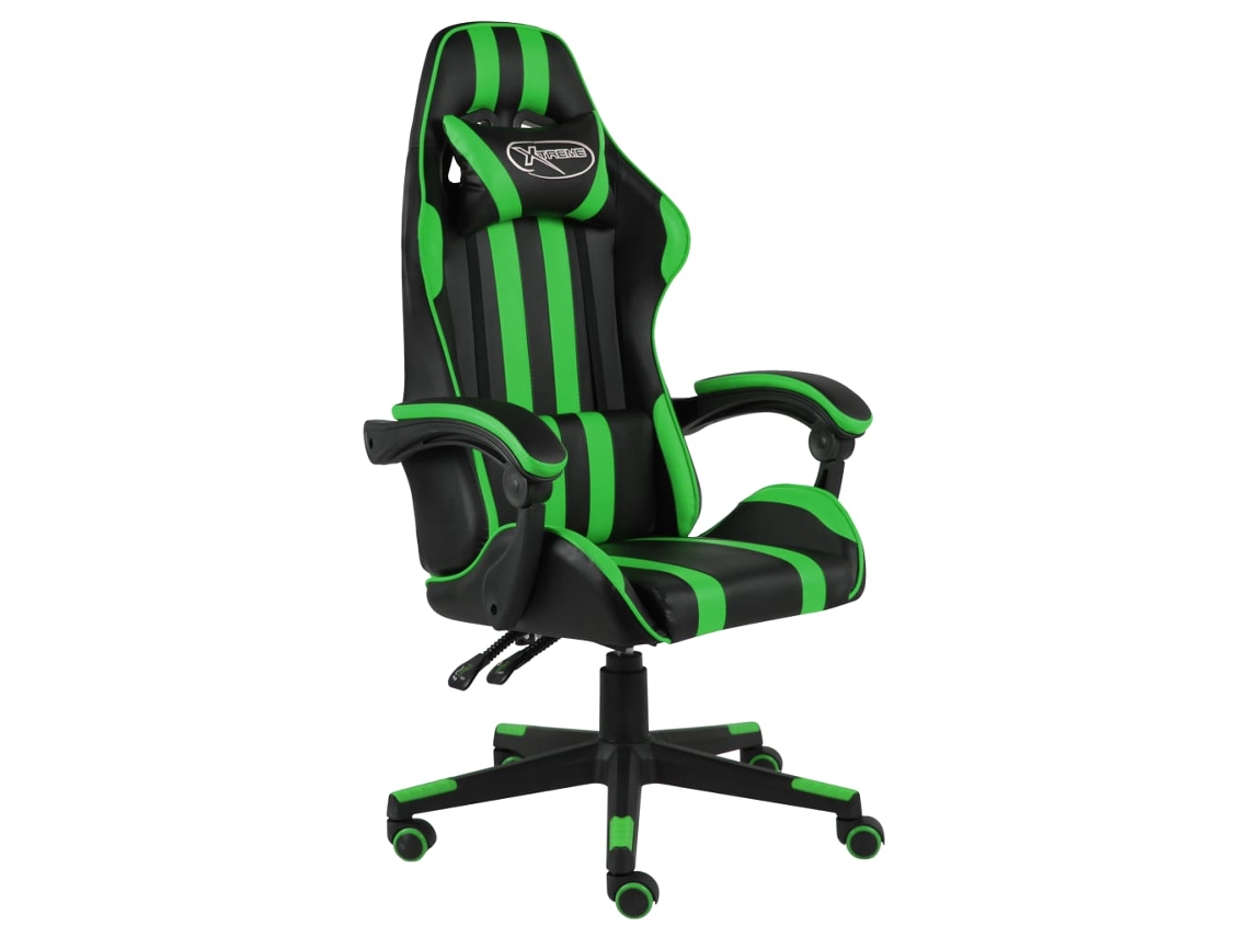 Vidaxl Cadeira Estilo Corrida Couro Artificial Preto E Verde
