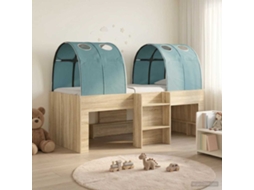 Vidaxl Cama Com Túnel 3 Unid. Carvalho Sonoma E Azul-claro