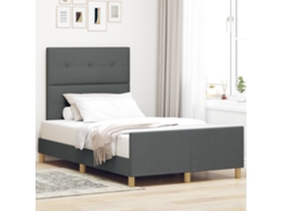 Cama Cinza Lovely Home Madeira Tecido Cinzento (120x190)
