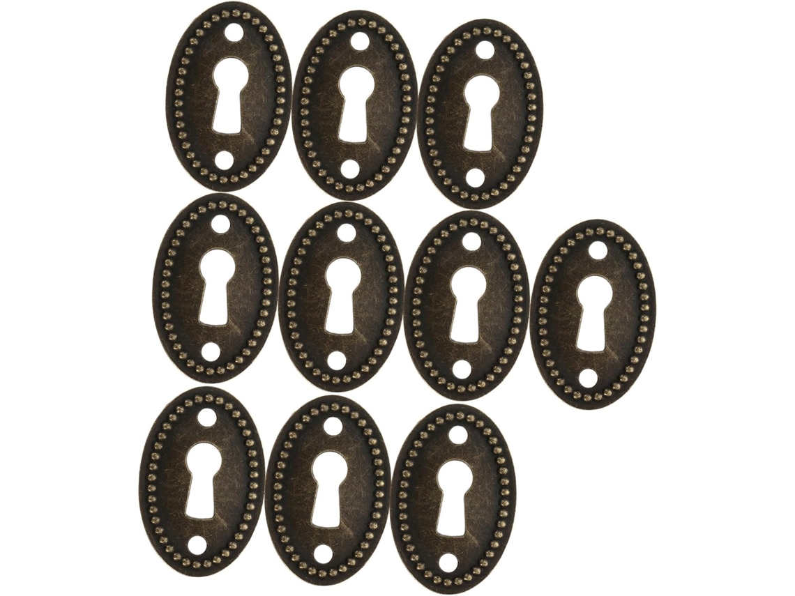 Conjunto De 10 Placas Decorativas Para Fechaduras Armários E Móveis, Em Liga De Zinco Oval
