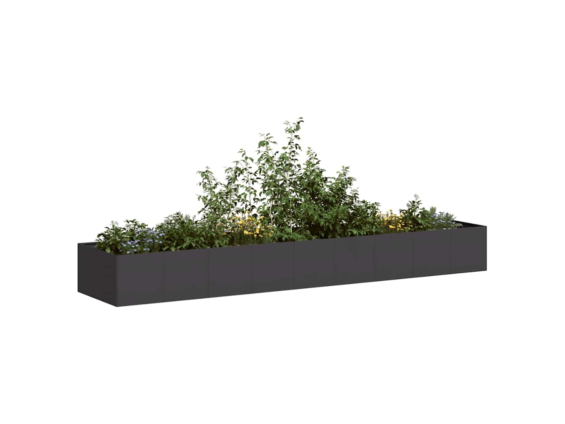 Vidaxl Vaso Floreira 360x80x40 Cm Aço Preto