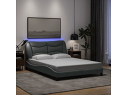 Estrutura De Cama Com Led Sem Colchão 140x190 Cm Tecido
