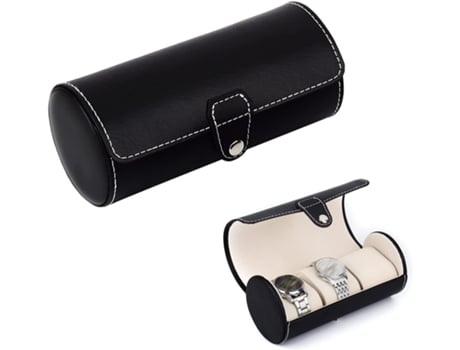 Estojo para Smartwatch MACYLCH Organizador de Viagem e Exibição de Joias/3 Relógios com Suporte Almofada Preto