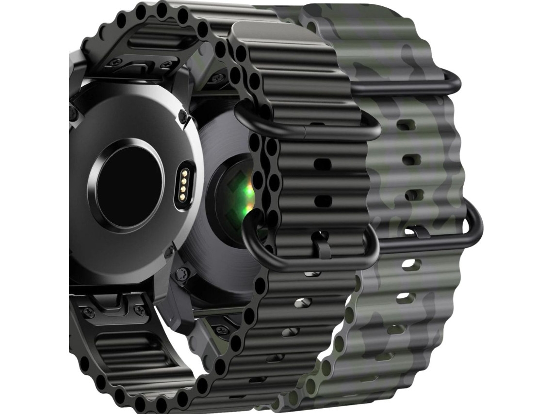 Pacote com 2 pulseiras ORYSIN Ocean Waves para Garmin Instinct 3 Solar 45mm