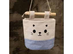 Conjunto De 2 Organizadores Sacos Armazenamento Com Estampa Gato Desenho Animado Azul Aquaforge