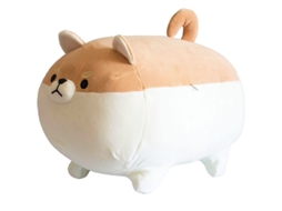 Pillow de Cão Pelúcia Corgi e Shiba Inu Fofo Macio 50cm, Presente de Natal, 15.7/19.7 Polegadas