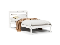 Cama Sem Colchão 90x200 cm Madeira de Pinho Maciça Branco MAISON EXCLUSIVE