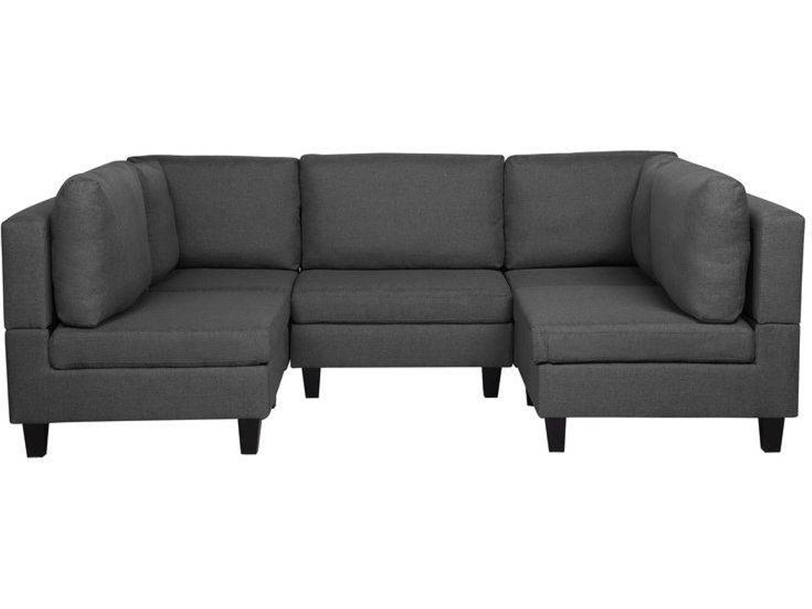 Sofá BELIANI XL Fevik (Cinzento Tecido Lugares 6) Worten.pt