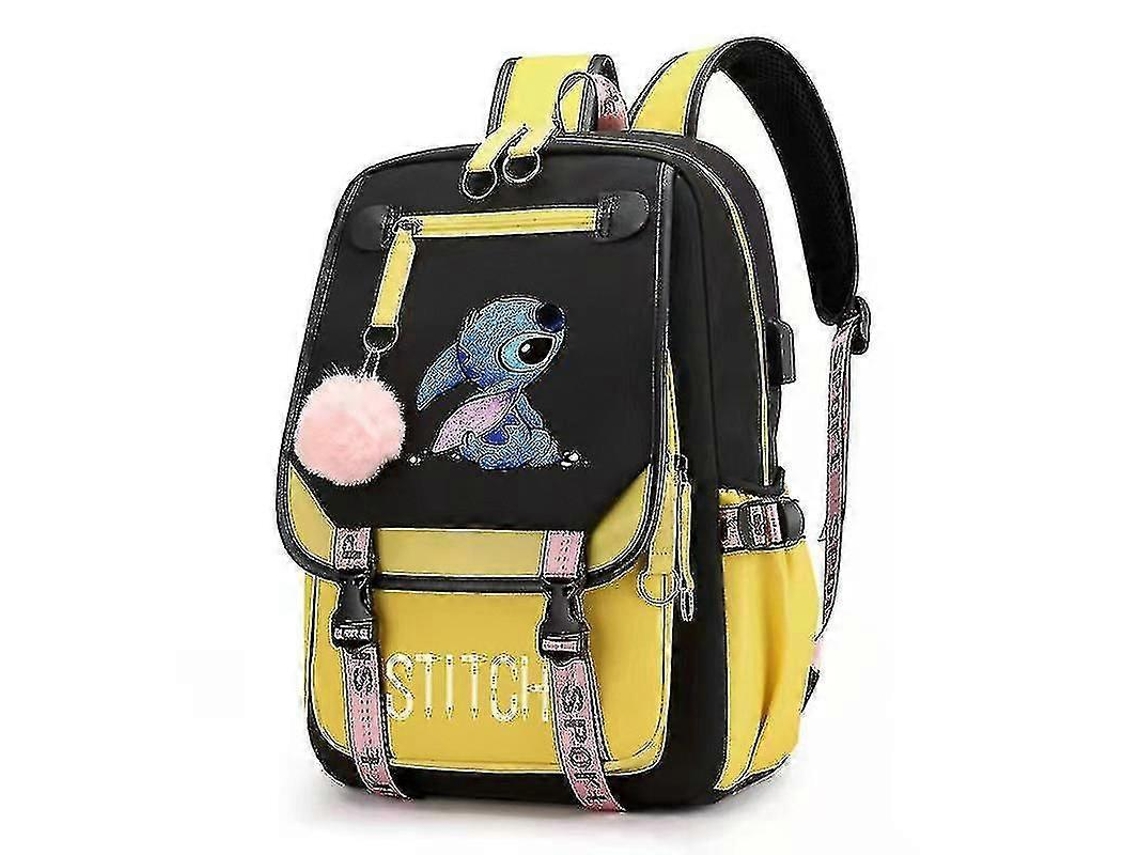 Mochila Recarregável Usb Stitch Para Estudantes Do Sexo Masculino E Feminino