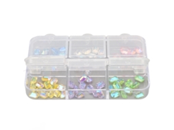 Acessórios De Arte De Unhas 6 Caixas Pedras Strass Diy Cristais De Unhas Forma Octogonal