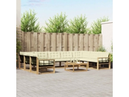 Vidaxl Conjunto De Sofás Para Exterior 10 Pcs Branco E Creme