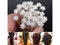 Armadilha De Cabelo Decorada Com Flores De Pérola E Incrustada Com Diamantes