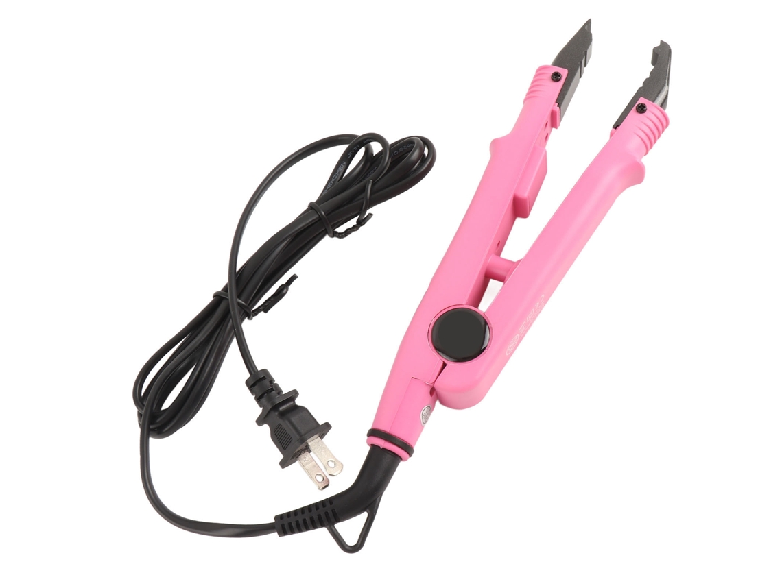 Prancha alisadora 2026 para extensões de cabelo, 110-240V, com placa de aquecimento em PTFE e ajuste de temperatura de 100 a 200 °C.