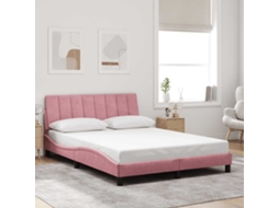 Vidaxl Estrutura de Cama Sem Colchão Hanko 120x200 Cm Veludo Rosa