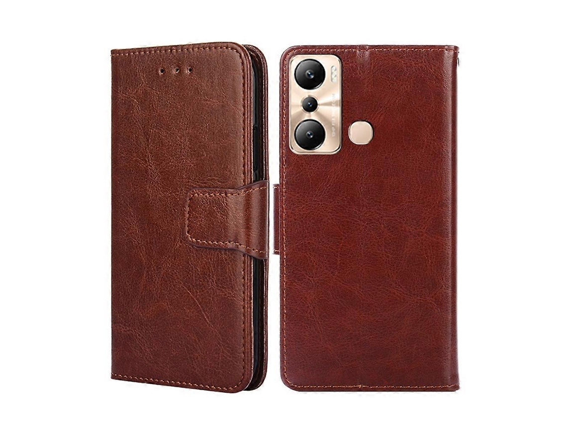 Capa De Couro Com Textura De Cristal Para Infinix Hot 20i
