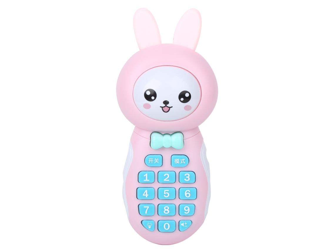 Mali brinquedo Telefone Infantil Educativo com Música Histórias Luz e Sons Rosa