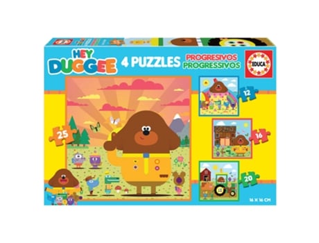 Puzzle EDUCA Progressivo Hey Duggee 19394 (Idade Mínima: 4 anos - 12 + 16 + 20 + 25 Peças)