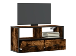 Vidaxl Móvel P/ Tv 80x31x39,5 Cm Deriv. Madeira/metal Carvalho Fumado