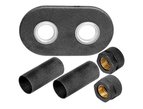 Colar Grafite 2X Conectores Cu Conjunto de Máscara Radiador Cobertura Decorativa Aquecedor