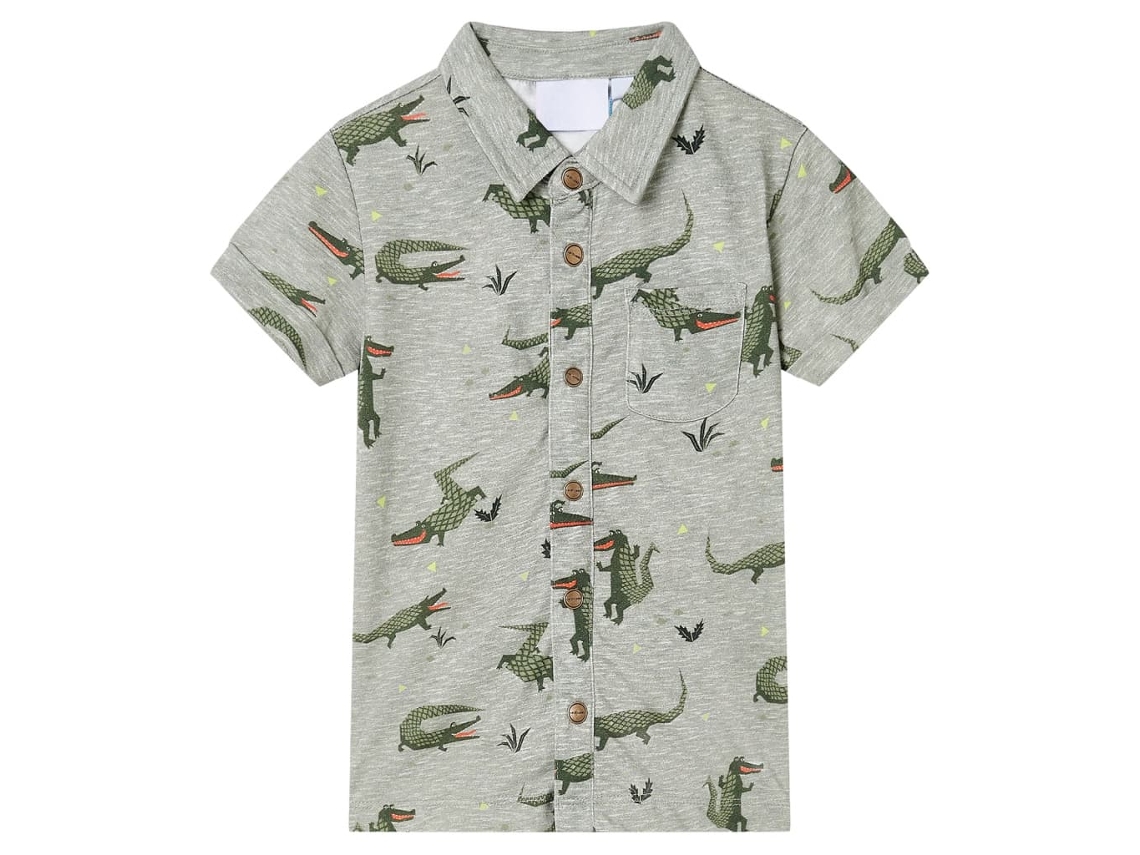 Camisa Para Criança Cor Caqui-claro Mesclado 104